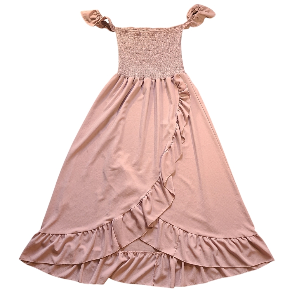 Boutique Dusty Rose Hi-Low Ruffle Dress Women 2XL Matching Mommy & Me - Picture 3 of 10